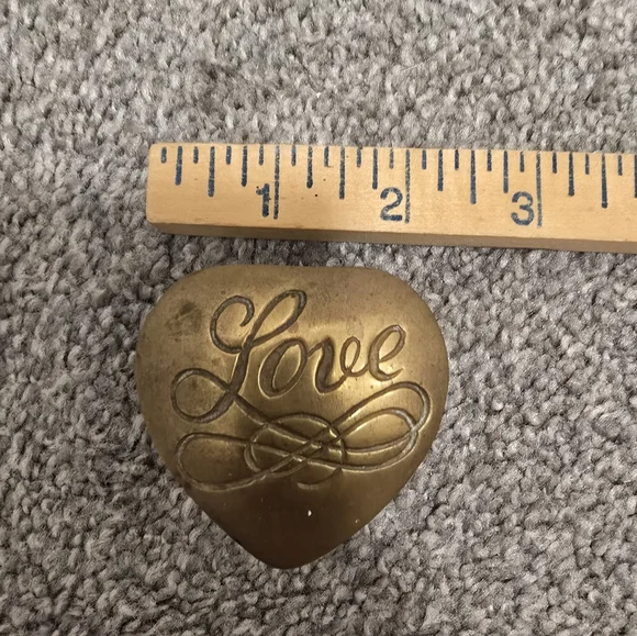 LOVE Brass Trinket Box Vintage - Picture 7 of 8